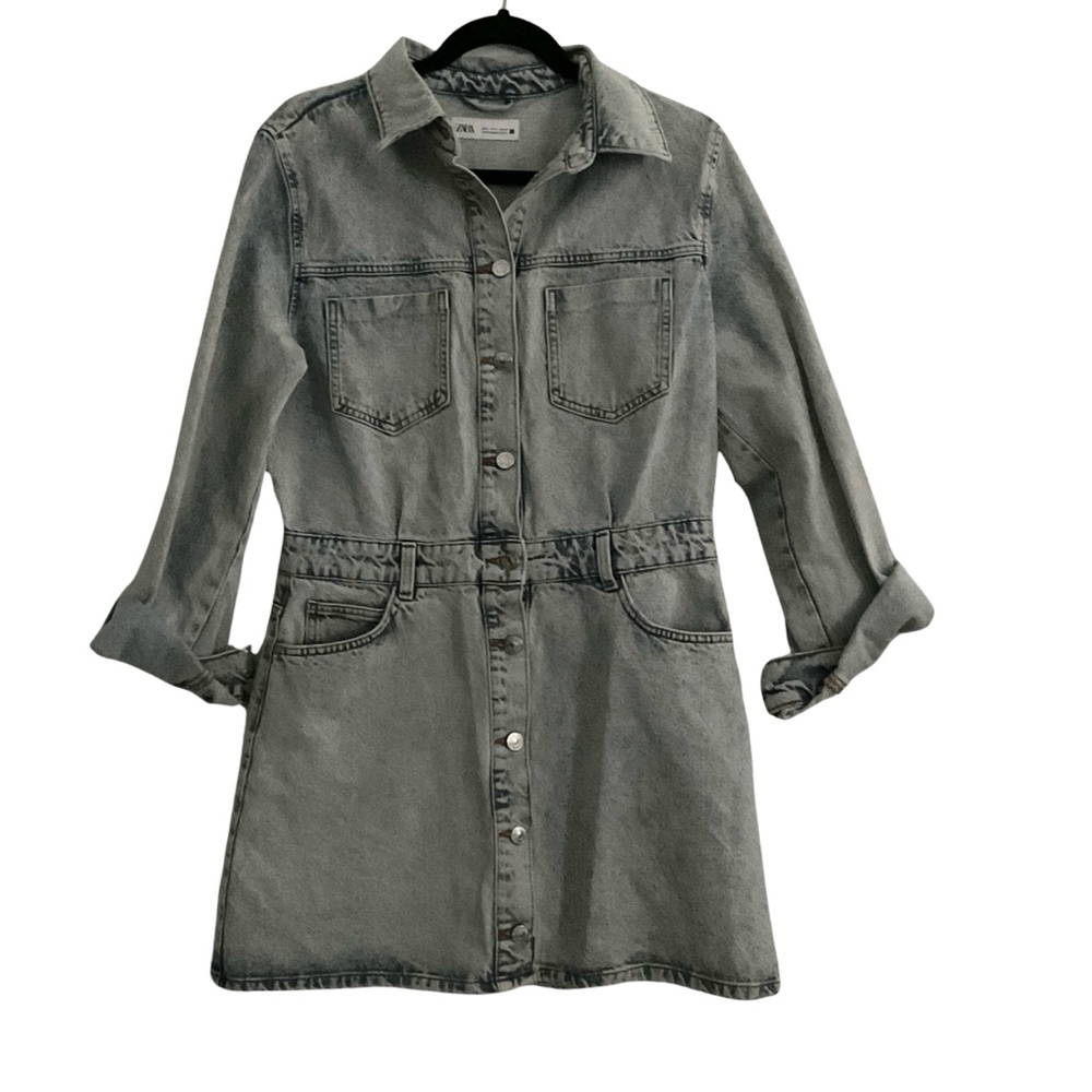 Zara Gray Denim Longline Jacket